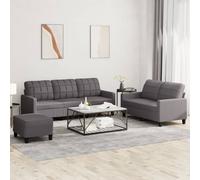 Ensemble de Canapés avec Coussins Sièges Salon 3 pcs Noir Similicuir vidaXL