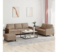 Ensemble de Canapés avec Coussins Sièges Salon 3 pcs Noir Similicuir vidaXL