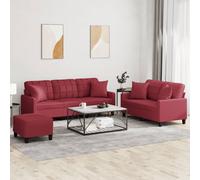 Ensemble de Canapés avec Coussins Sièges Salon 3 pcs Noir Similicuir vidaXL
