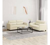 Ensemble de Canapés avec Coussins Sièges Salon 3 pcs Noir Similicuir vidaXL