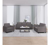Ensemble de Canapés avec Coussins Sièges Salon 3 pcs Noir Similicuir vidaXL
