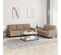 Ensemble de Canapés avec Coussins Sièges Salon 3 pcs Noir Similicuir vidaXL