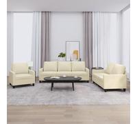 Ensemble de Canapés avec Coussins Sièges Salon 3 pcs Noir Similicuir vidaXL