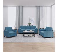 Vidaxl Ensemble De Canapés 4 Pcs Bleu Velours Bleu