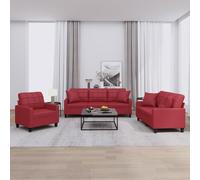 Ensemble de Canapés avec Coussins Sièges Salon 4 pcs Noir Similicuir vidaXL