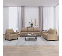 Ensemble de Canapés avec Coussins Sièges Salon 4 pcs Noir Similicuir vidaXL
