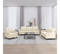 Ensemble de Canapés avec Coussins Sièges Salon 4 pcs Noir Similicuir vidaXL