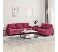 Ensemble de canapés 2 pcs avec coussins Rouge bordeaux Velours3201520