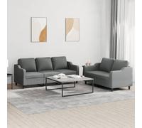 Ensemble de canapés 2 pcs coussins gris foncé tissu Gris foncé G