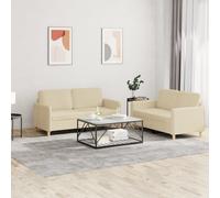 Ensemble de Canapés avec Coussins Sièges Salon Maison 2 pcs Marron Tissu vidaXL
