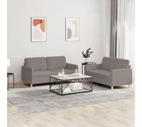 Ensemble de Canapés avec Coussins Sièges Salon Maison 2 pcs Marron Tissu vidaXL