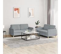 Ensemble de Canapés avec Coussins Sièges Salon Maison 2 pcs Marron Tissu vidaXL