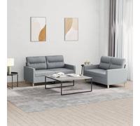 vidaXL Ensemble de canapés 2 pcs avec coussins tissu gris clair