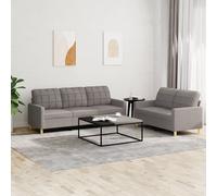 Ensemble de Canapés avec Coussins Sièges Salon Maison 2 pcs Noir Tissu vidaXL