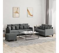 Ensemble de Canapés avec Coussins Sièges Salon Maison 2 pcs Noir Tissu vidaXL