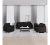 Ensemble de Canapés avec Coussins Sièges Salon Maison 3 pcs Taupe Tissu vidaXL