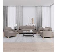 4-delige Loungeset met kussens stof taupe3202085