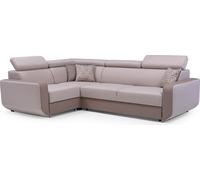 Ensemble de canapés d'angle Cappucino coin rembourré MILO coin avec fonction de couchage sommier 205x126cm