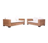 Ensemble de Canapés de Jardin 2 pcs avec Coussins Résine Tressée Balcon vidaXL