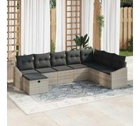 Ensemble de canapés de jardin 8 pièces, gris clair, en polyrotin, coupe extérieure modulaire, 55 x 62 x 69 cm, meubles de terrasse élégants pour se réunir détendu