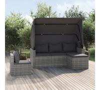 Ensemble de Canapés de Jardin avec Coussins Patio 4 pcs Noir Poly Rotin vidaXL