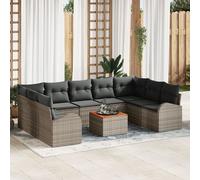 Ensemble de canapé de jardin avec stockage 10 pcs polyrotin vidaXL vidaXL