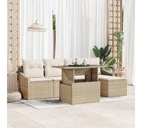 Ensemble De Canapés De Jardin Vidaxl 6 Pièces Beige Et Crème
