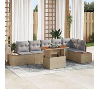 Ensemble De Canapés De Jardin Vidaxl 7 Pièces Beige Rattan