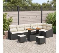 Ensemble De Canapés De Jardin Vidaxl 9 Pièces Avec Coussins Noir Poly Rattan Acacia, Canapé De Jardin 2 Places Vidaxl Avec Coussins Noir Poly Rattan, Ensemble De Salle À Manger De Jardin Vidaxl 3 Pièc