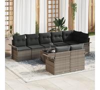 vidaXL Ensemble de canapé de Jardin 8 pièces avec Coussins en Poly Rattan Noir