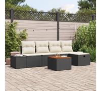 Ensemble De Canapés De Jardin Vidaxl Set De 6 Beige Et Noir
