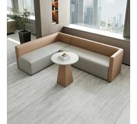 Ensemble De Canapés De Réception De Bureau Modulaires, Sièges Sectionnels Modernes en Forme De L for Zone D'attente, Canapé De Salon Créatif en Cuir PU avec Table Basse Et Poufs(A4)
