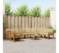 Ensemble de canapés d'extérieur 11 pcs Bois d'Acacia Massif Patio salon vidaXL v
