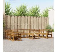 Ensemble de canapés d'extérieur 11 pcs Bois d'Acacia Massif Patio salon vidaXL v