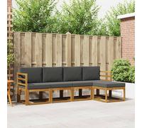 Ensemble de canapés d'extérieur 5 pc Bois d'Acacia Massif Canapés Salon vidaXL v