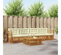 Vidaxl Ensemble De Canapés D'extérieur 5 Pcs Gris Naturel Et Clair