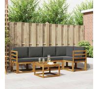 vidaXL Ensemble de canapés d'extérieur 6 pcs Naturel et Crème, Canapé d'extérieur, Ensemble Lounge Moderne, mobilier Durable pour Un Patio Confortable et Relaxant