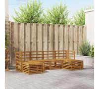 vidaXL Ensemble de canapés 6 pcs Bois d'Acacia massif Naturel – Canapé d'extérieur Patio