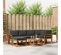 Ensemble de canapés d'extérieur 7 pc Bois d'Acacia Massif Lounge patio vidaXL vi