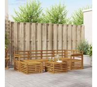 vidaXL Ensemble de canapés Bois d'acacia massif Naturel Moderne Mobilier de jardin 9 pcs