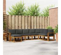 vidaXL Ensemble de canapés d'extérieur 8 pcs Bois d'acacia massif Moderne Naturel/Anthracite