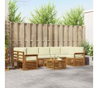 vidaXL Ensemble de canapés d'extérieur 8 pcs Naturel et Beige, Canapé de Jardin, Ensemble extérieur Moderne, Meubles durables pour Patio, Coin détente Confortable