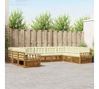 vidaXL Ensemble de canapés 9 pcs avec coussins, moderne – Naturel/Beige, mobilier de jardin