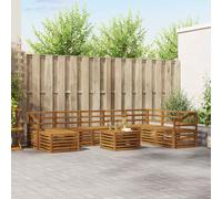 vidaXL Ensemble de canapés en bois d'acacia massif naturel – Canapé d'extérieur moderne, 11 pcs