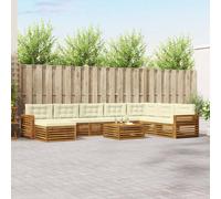 vidaXL Ensembles de canapés avec Coussin 9 pcs Naturel et Anthracite, Canapé de Jardin en Bois d'acacia, Meubles Modernes, Suite Lounge, sièges Confortables au Bord de la Piscine