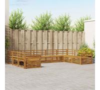 vidaXL Ensembles de canapés avec Coussin 9 pcs Naturel et Beige, Mobilier de Jardin, canapé Moderne, Ensemble sectionnel Durable, Coin Lounge Patio, Confort extérieur