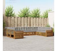 vidaXL Ensemble de canapés 9 pcs avec coussins, moderne – Naturel/Beige, mobilier de jardin