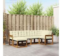 vidaXL Ensemble de canapés d'extérieur 6 pcs Naturel et Noir, Ensemble de canapés de Jardin Moderne, Confortable, Relaxant, résistant, Meubles d'extérieur imperméables