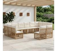 vidaXL Ensemble de canapés d'extérieur 6 pcs Noir et Gris foncé, Ensemble de canapés d'extérieur, Meuble sectionnel, sièges de Jardin, Confortables, Patio