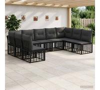 vidaXL Ensemble de canapés d'extérieur 9 pcs Noir Polyester, Canapé de Jardin Atlantic Sungarden, sectionnel Durable, mobilier Moderne pour se détendre à l'extérieur